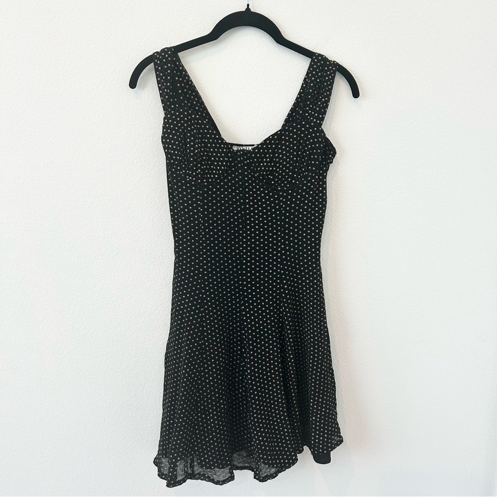 Vintage Rampage Black and Gold Polka Dot Mini Dress